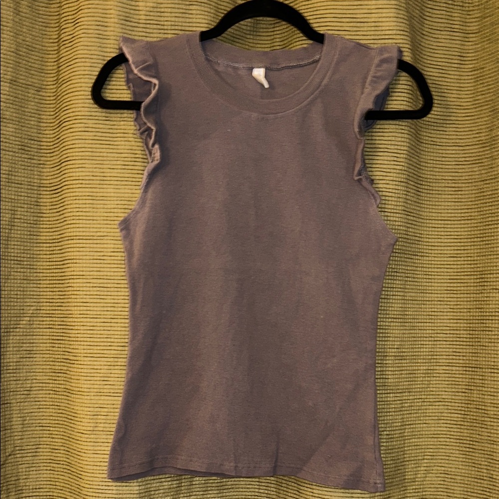 Wishlist Ruffle Trim Tank Top - Gray